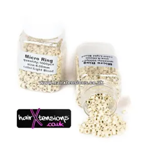 1000 Light-Blonde Micro-Rings 4mm (Non-Silicone)