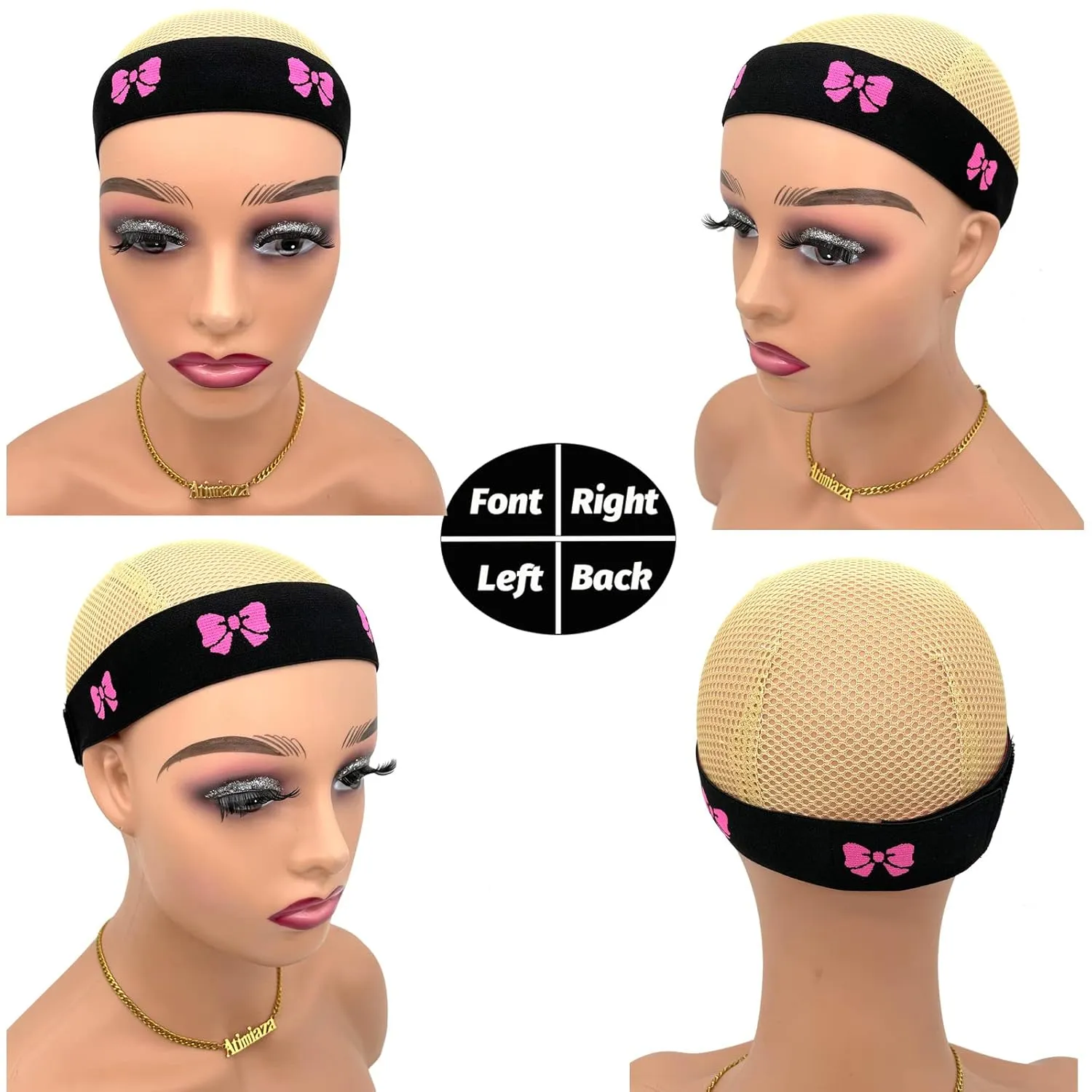 2 Pcs Elastic Bands for Wig, Lace Melting Bow Tie Band, Edge Wrap to Lay Edges (Pack of 2)
