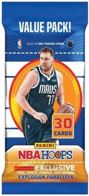 2024/25 Hoops Basketball NBA Jumbo Value Fat Pack (Teal Explosion ~ White Explosion ~ Orange Explosion Parallels)