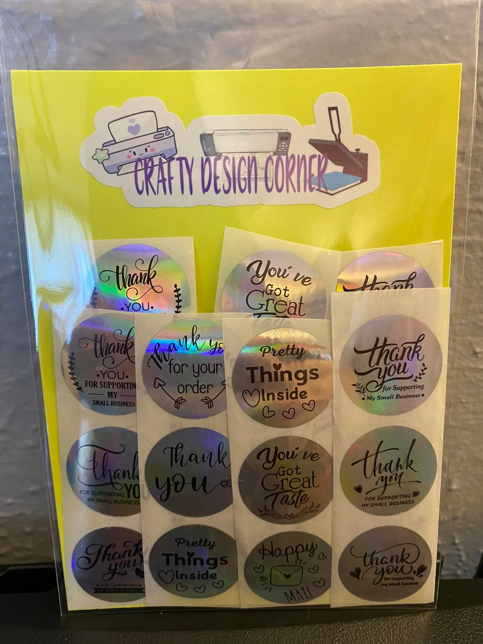 24 pcs Holographic Thank You Sticker Pack