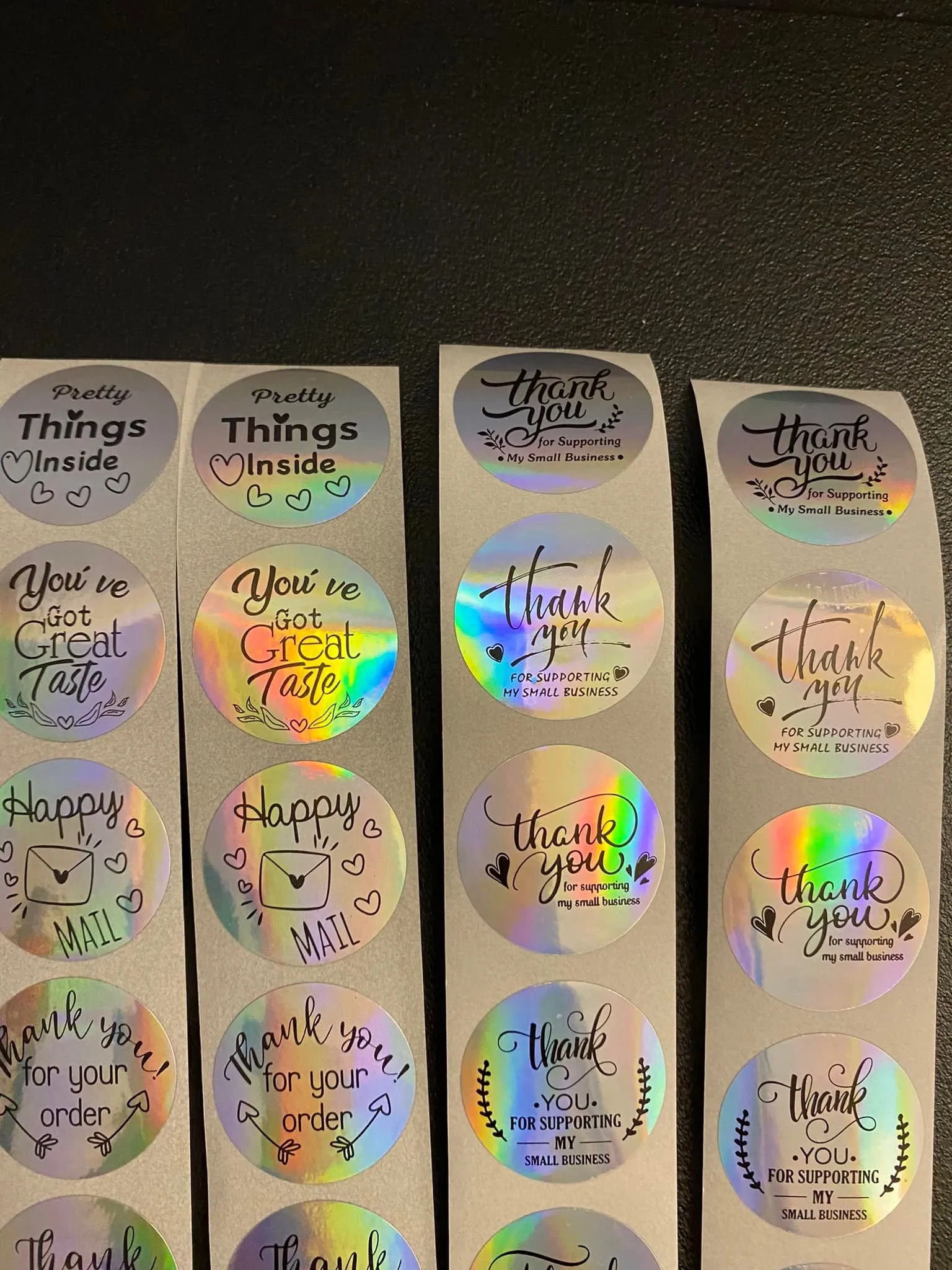 24 pcs Holographic Thank You Sticker Pack