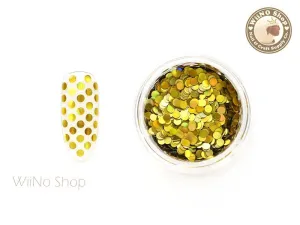 2mm Gold Holographic Round Dots Glitter