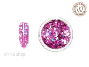 2mm Magenta Pink Holographic Square Glitter (SQ2-04)