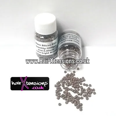 3mm Silicone-Lined Nano Beads (Light Brown)