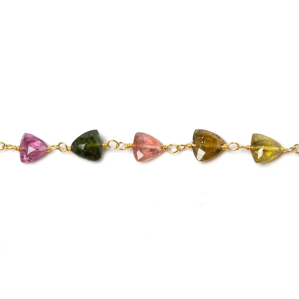 4.5mm Tourmaline Faceted Vermeil Chain by the foot
