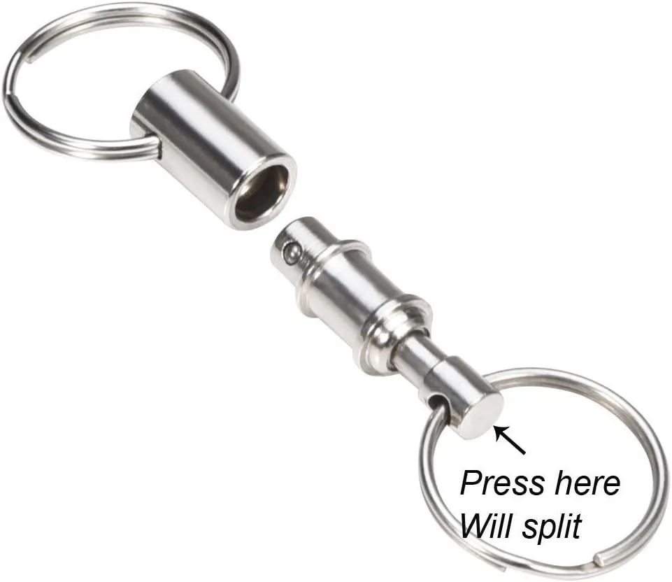 5 Pack Quick Release Detachable Pull Apart Key Rings Keychains,Double Spring Split Snap Seperate Chain Lock holder Convenient Accessory Gift (5Pack)