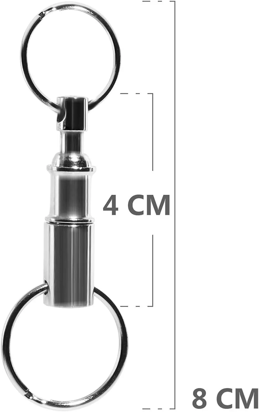 5 Pack Quick Release Detachable Pull Apart Key Rings Keychains,Double Spring Split Snap Seperate Chain Lock holder Convenient Accessory Gift (5Pack)