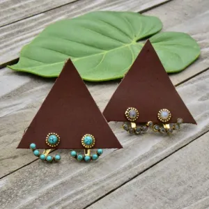 5 stone Turquoise & Sterling Silver Ear Jacket