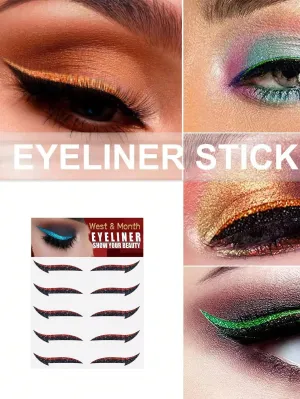 5pairs Eye-Shadow & Eyeliner Stickers, Fashionable Colorful Makeup Stickers For Parties And Music Festivals