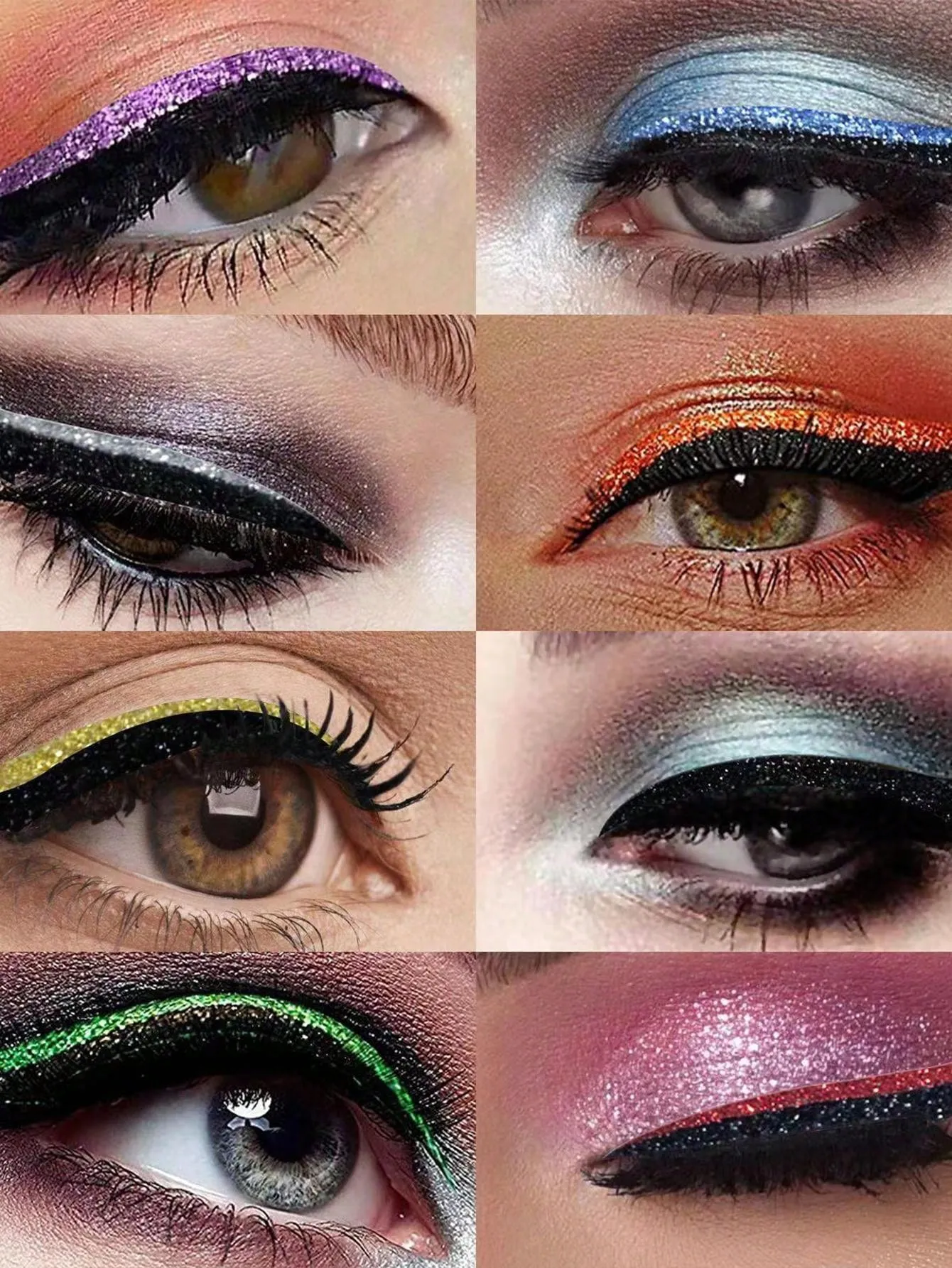 5pairs Eye-Shadow & Eyeliner Stickers, Fashionable Colorful Makeup Stickers For Parties And Music Festivals