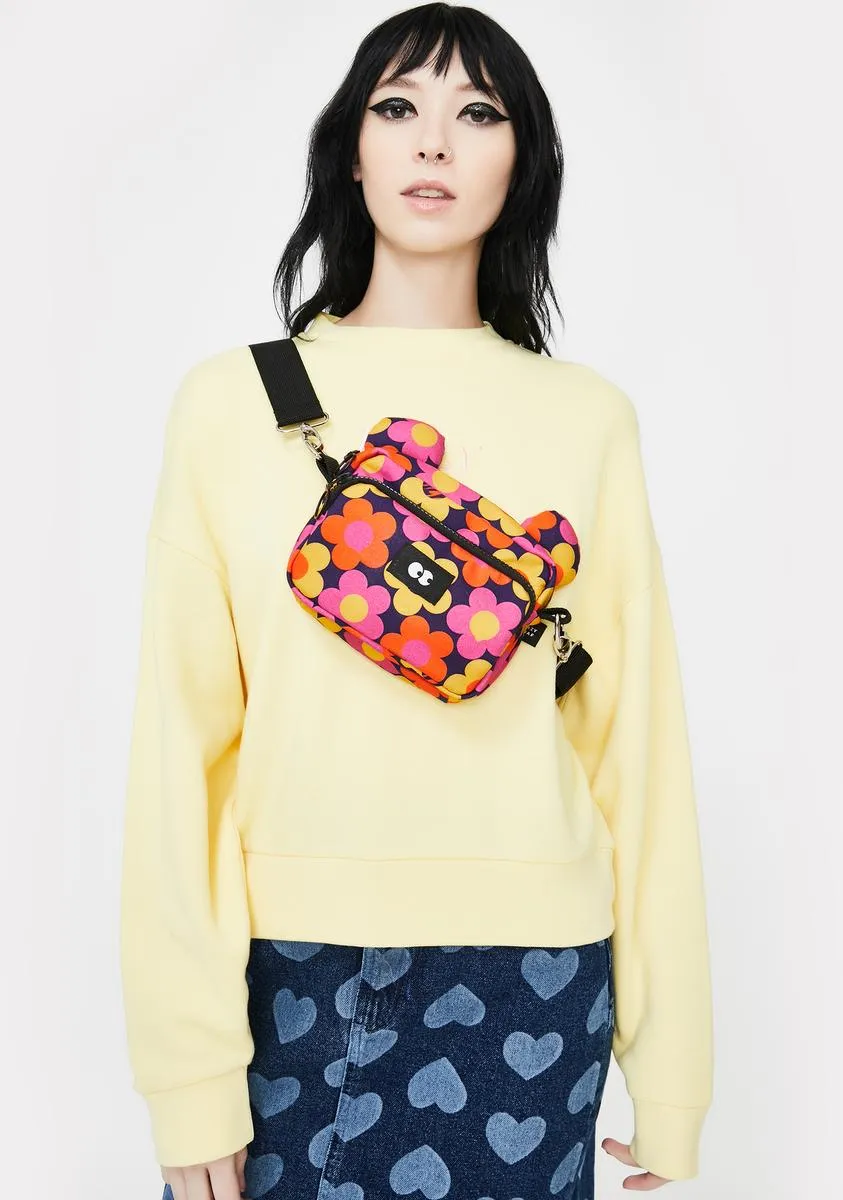 70s Floral Mini Bear Bag