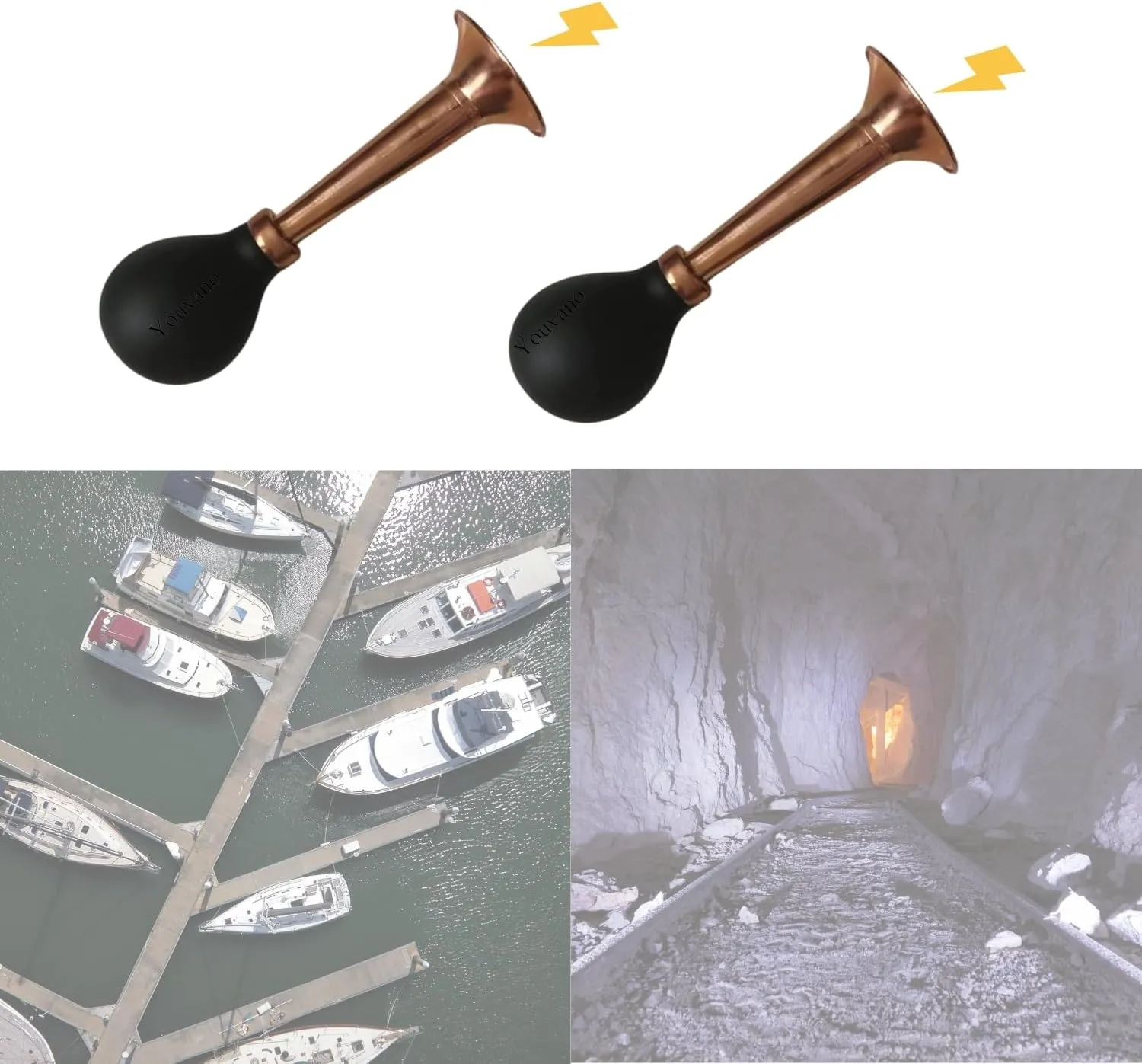 air horns horn loud Flare for boat,bear horn to scare bears,dogs,mini air horn,bear whistle to scare bears,boat safety equipment 2PC handheld megaphone