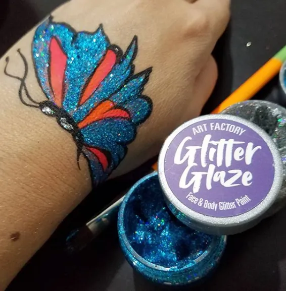 Art Factory | Glitter Glaze Face & Body Glitter Paint - DISCONTINUED - Blue (1 fl oz)