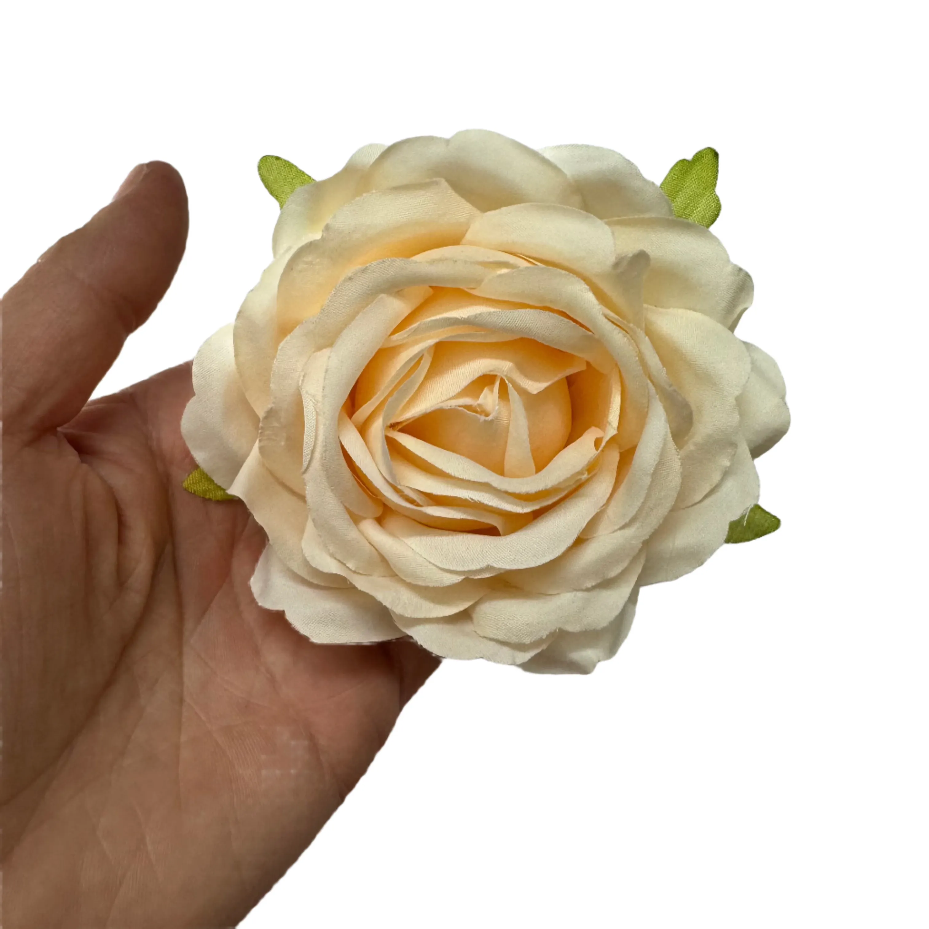 Artificial Silk Flower Head - Champagne Rose Style 94 - 1pc