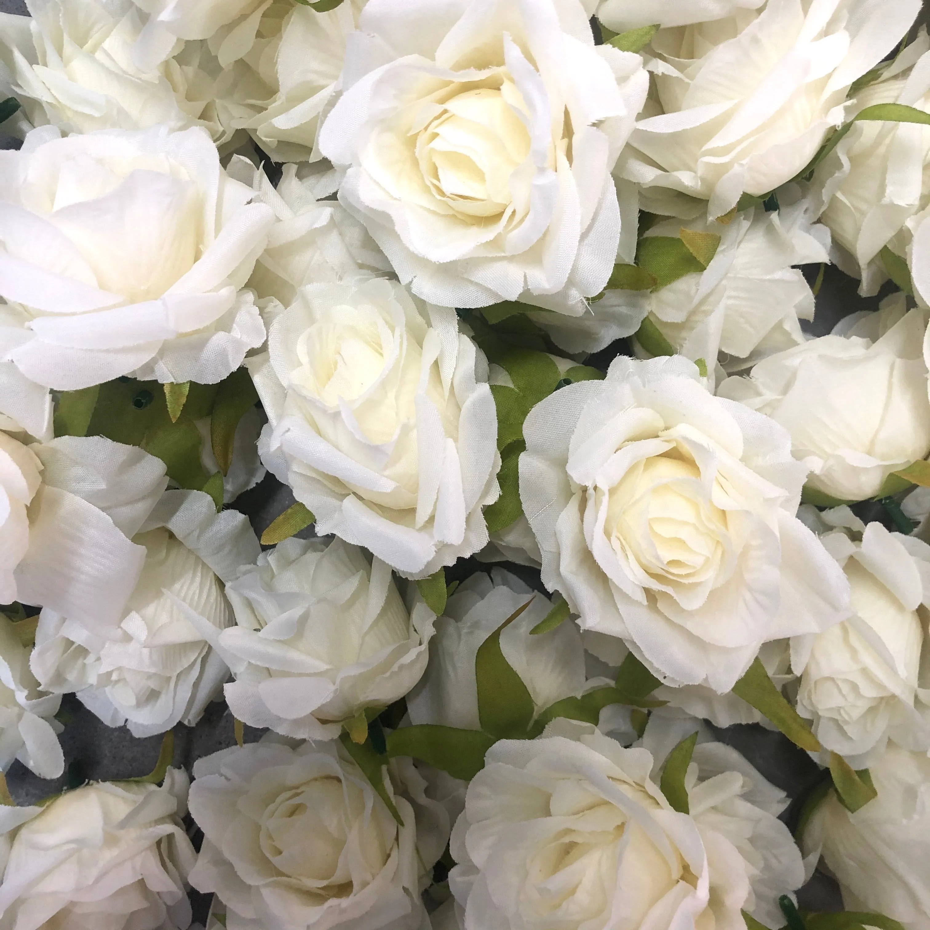 Artificial Silk Flower Head - White Rose Style 50 - 1pc
