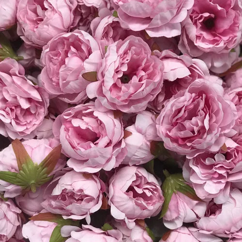 Artificial Silk Flower Heads - Pink Peony Style 70 - 5 Pack