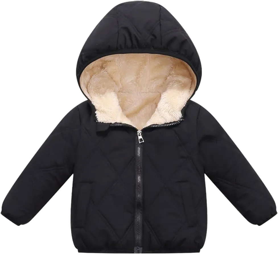 Baby Boys Girls Toddlers Winter Coats Puffer Jacket Hooded Down Snow Jacket Coat Outerwear