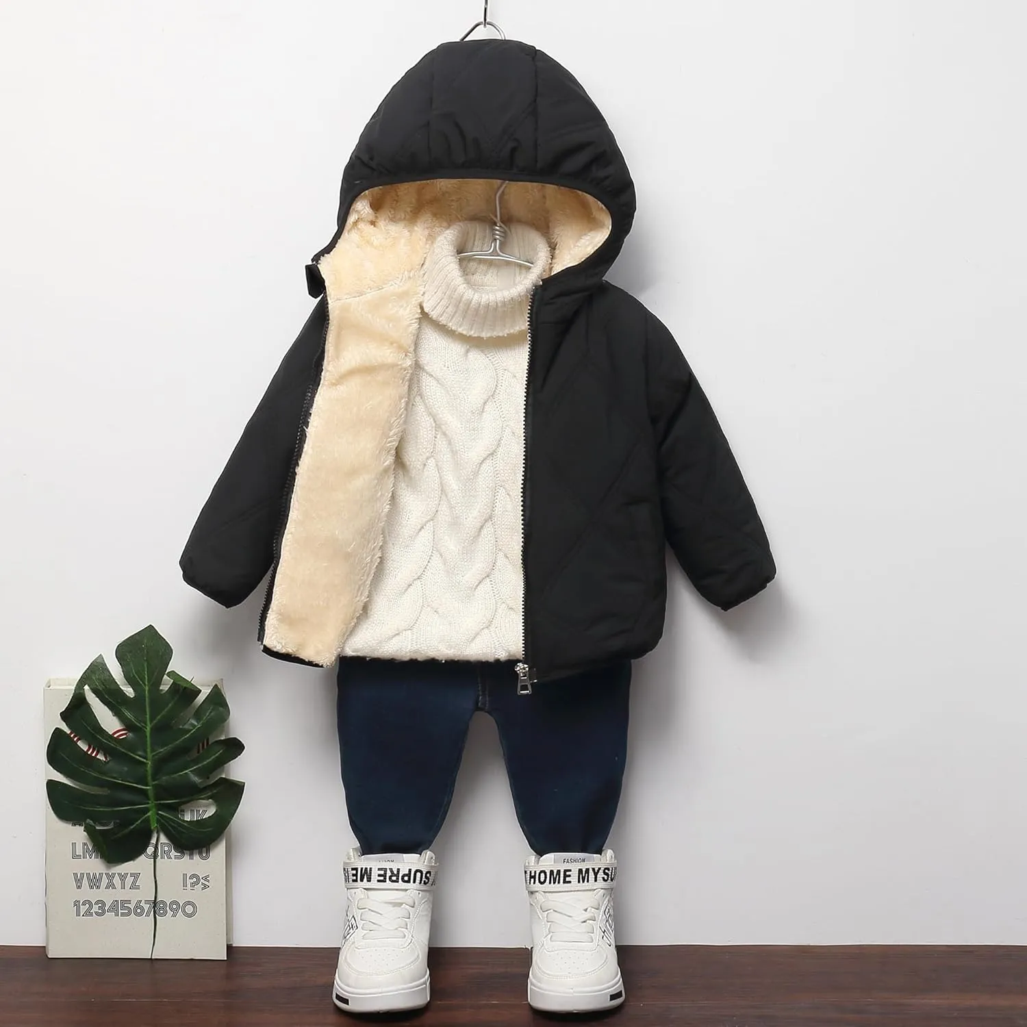 Baby Boys Girls Toddlers Winter Coats Puffer Jacket Hooded Down Snow Jacket Coat Outerwear