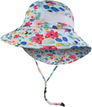BASSDASH UPF 50  Kids Sun Hat with Wide Brim Neck Flap Mesh Vent for Boys Girls