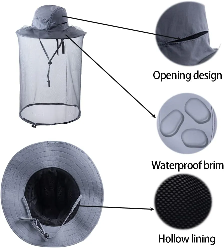 Bee Keeper Beekeeping Veil Hat face Covering Costume Fly Hornet Insect Bug Mosquito mesh Cap