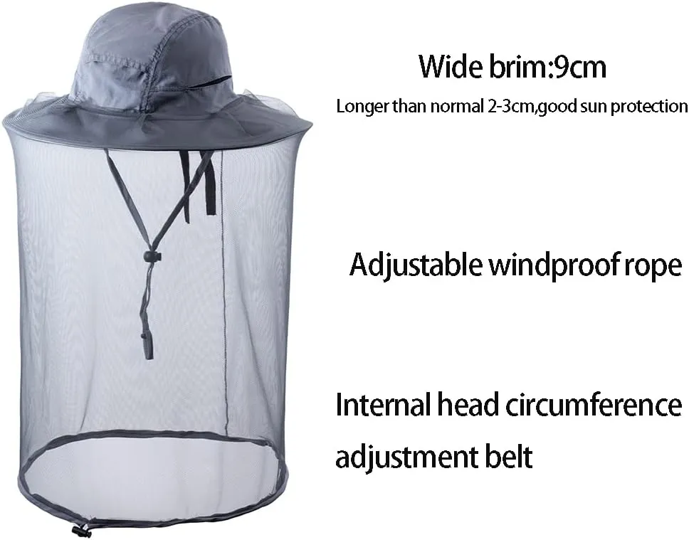 Bee Keeper Beekeeping Veil Hat face Covering Costume Fly Hornet Insect Bug Mosquito mesh Cap