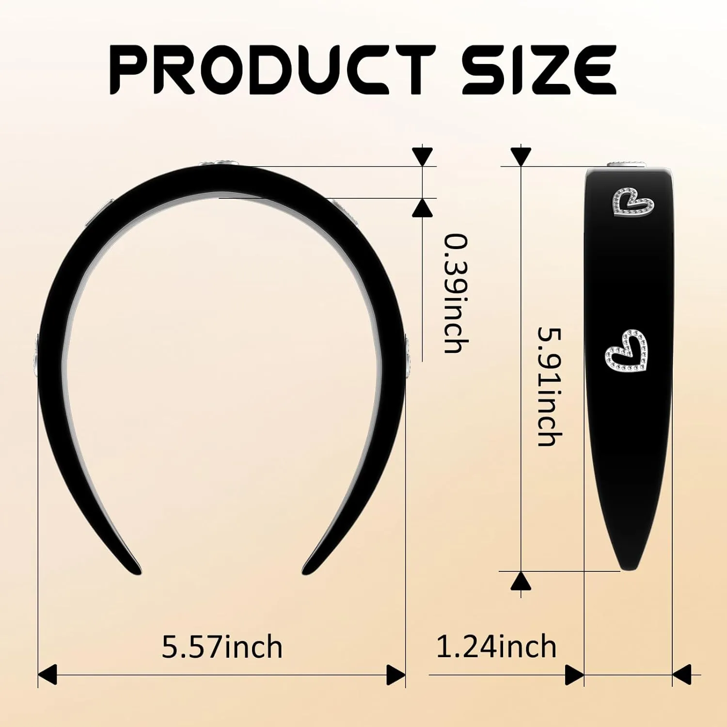 Black Elegant Headbands for Women Non Slip Trendy Velvet Fabric Wide Hairbands for Women's Thin and Thick Hair Designer Head Bands Elastic Hair Bands for Mother's Day Gift.
