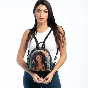 Black Mini Backpack Flamingo Queen