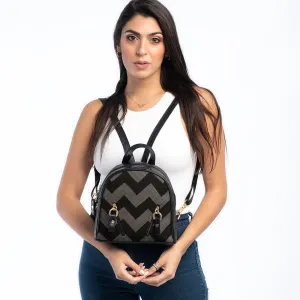 Black Mini Backpack Grey Arrows