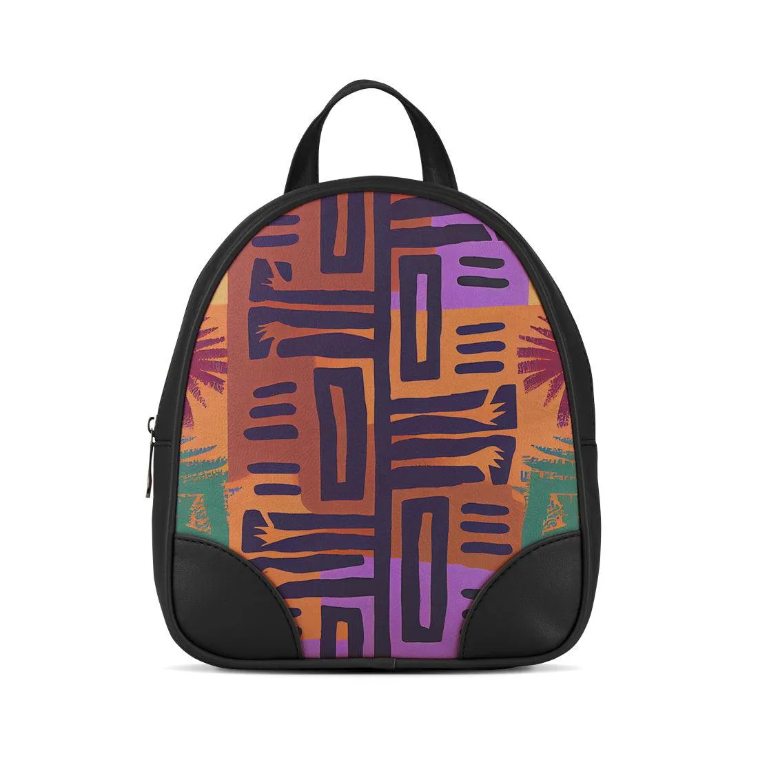 Black O Mini Backpacks African Pattern