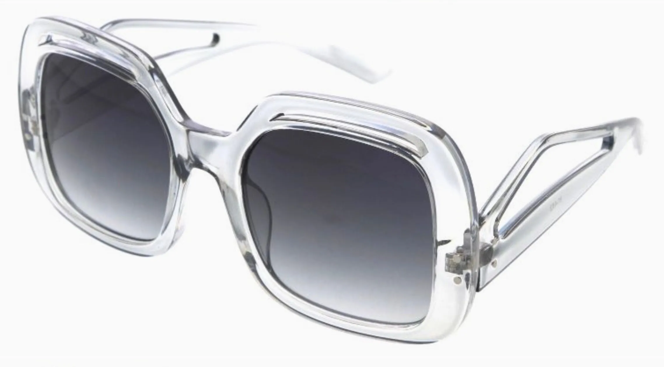 Blue Gem Sunglasses | Retro Large Square Temple Detail Rose Sunglasses