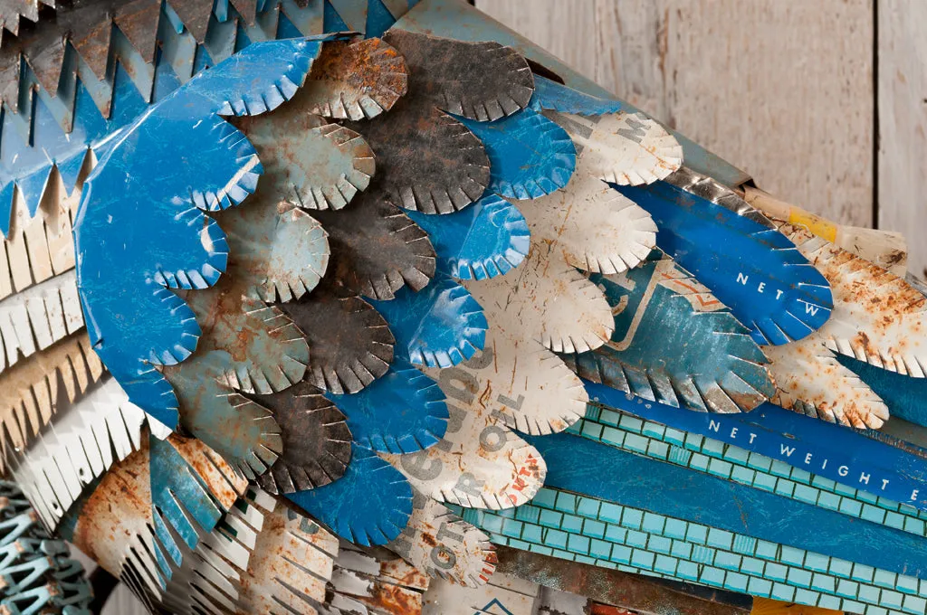 BLUE JAY IN NEST original metal wall sculpture
