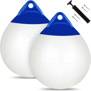 Boat Mooring Buoy 10/12/15 inch,Round Boat Fender Ball Boat Buoy Ball,Inflatable Boat Fender Dock Bumper Ball Anchor Buoy Suitable for Yachts Marinas Sailboats Ski Boats