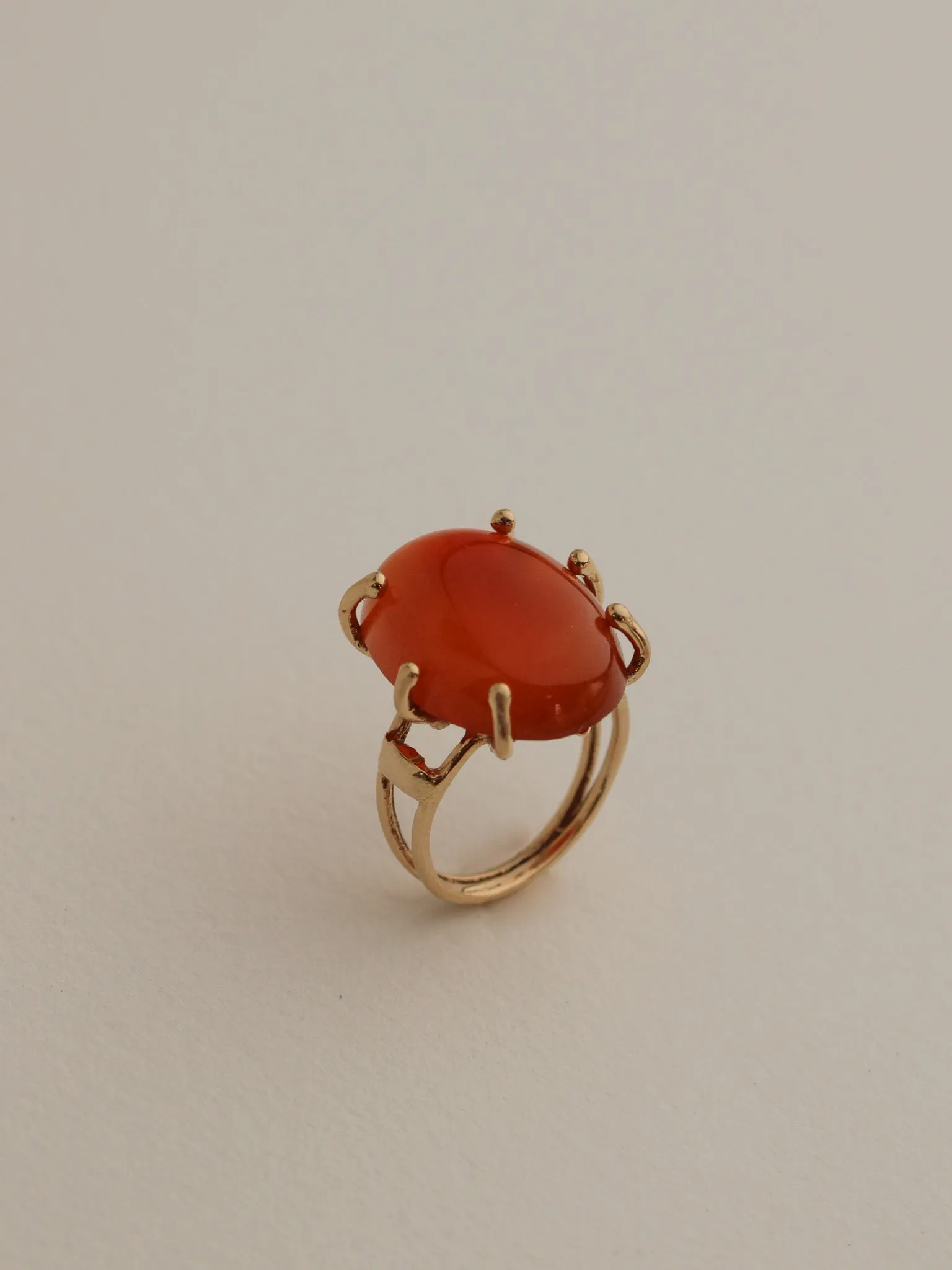 Brutalist Agate Ring, 14k
