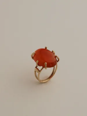 Brutalist Agate Ring, 14k