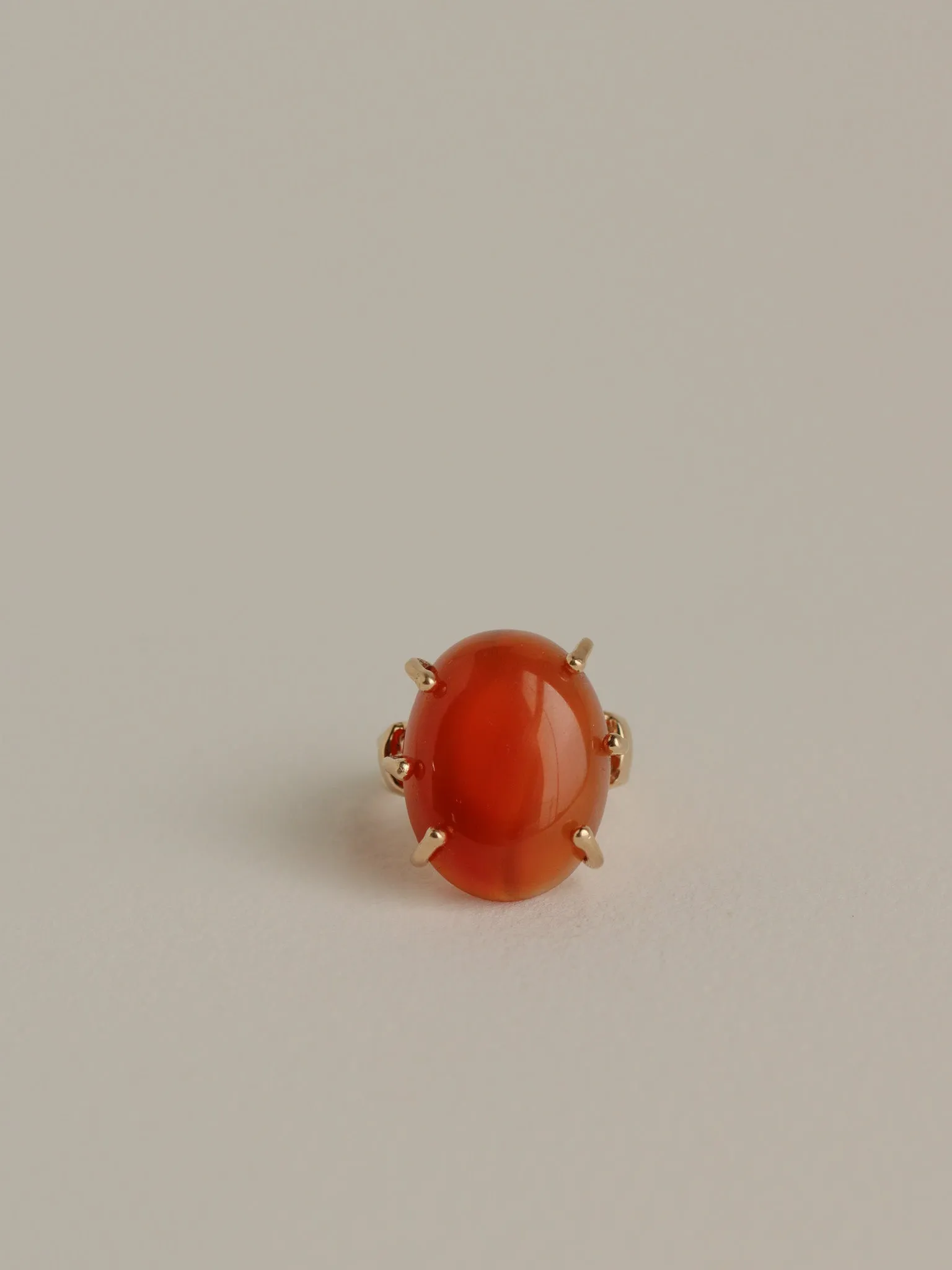 Brutalist Agate Ring, 14k