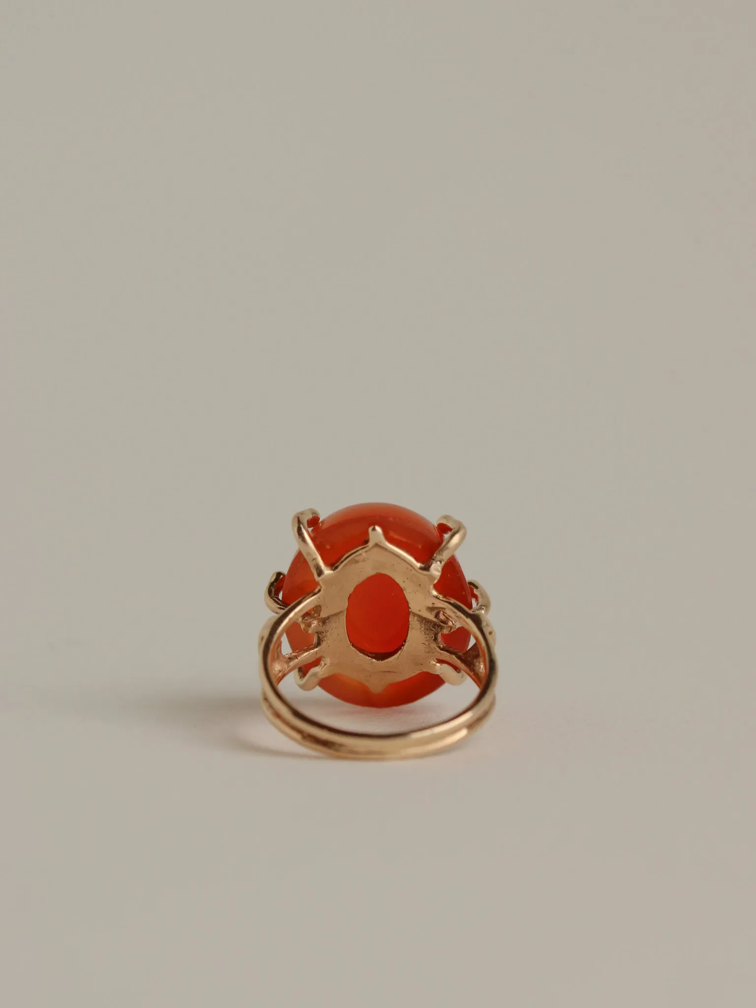 Brutalist Agate Ring, 14k