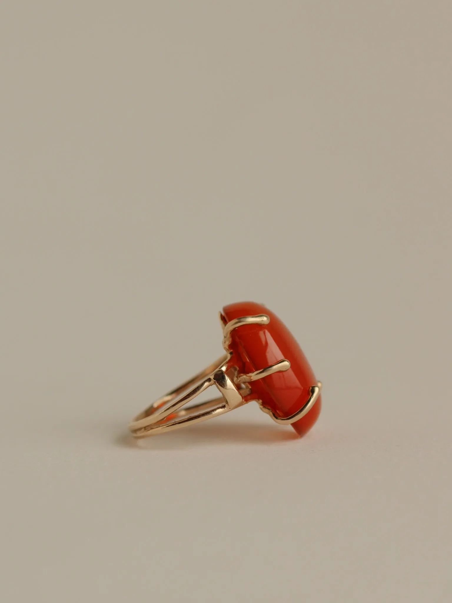 Brutalist Agate Ring, 14k