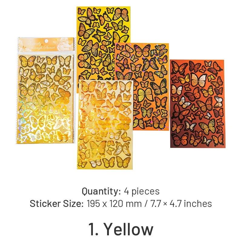 Butterfly Holographic Hot Stamping Coated Paper Sticker Sheets
