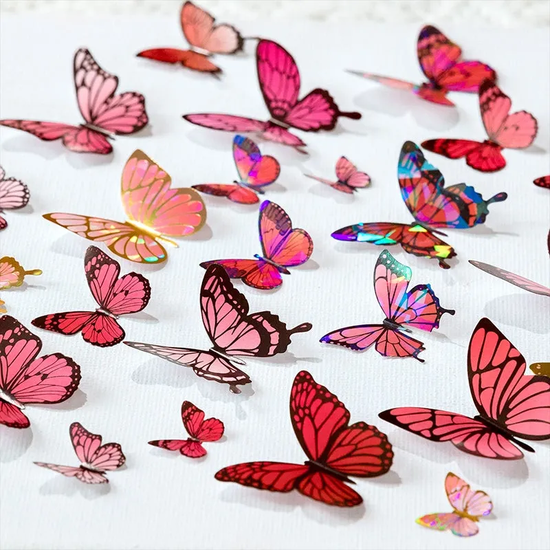 Butterfly Holographic Hot Stamping Coated Paper Sticker Sheets