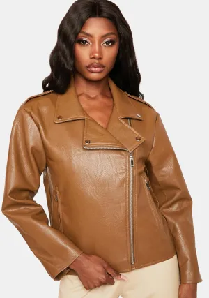 Caramel Midnight Rider Moto Jacket
