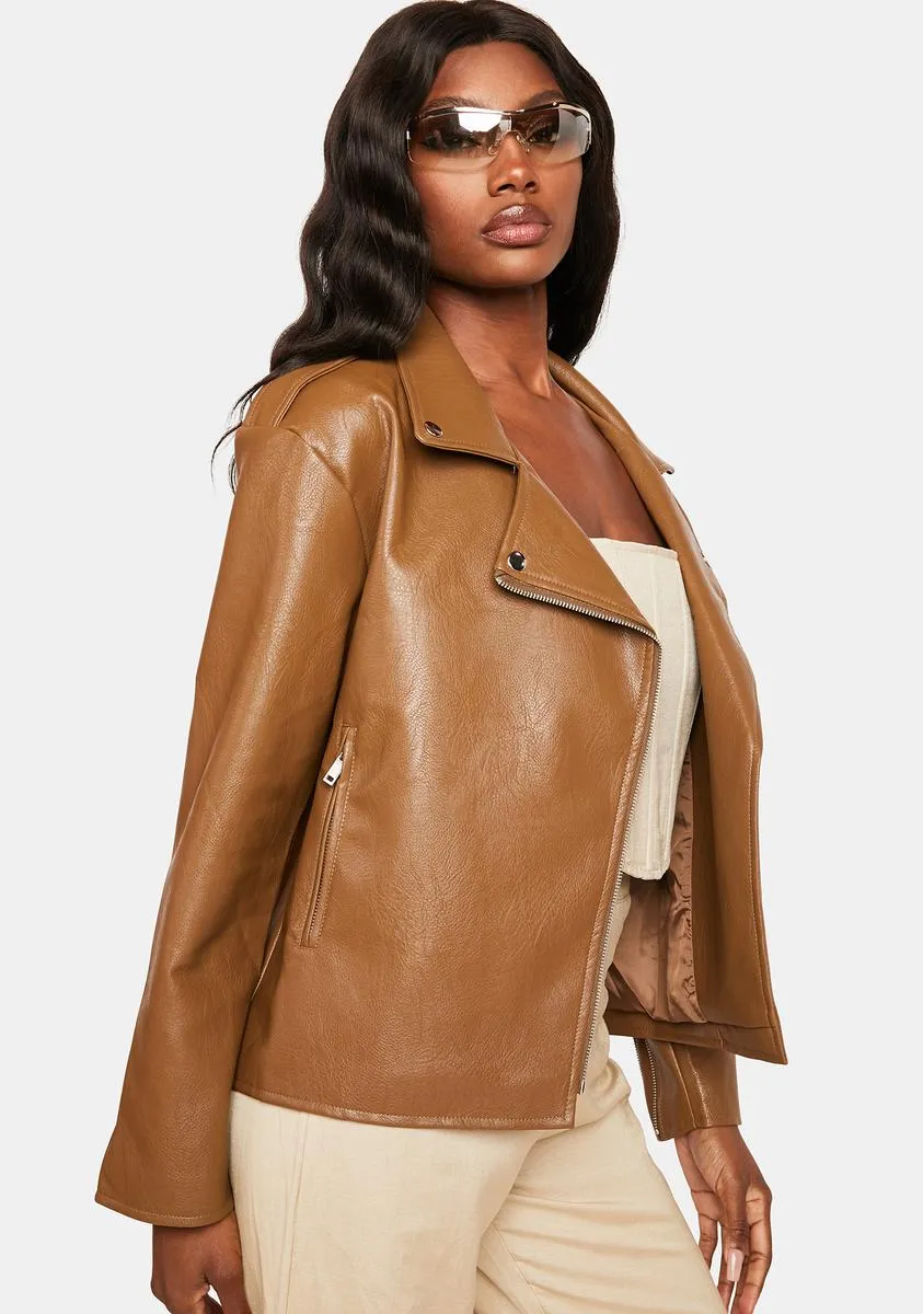 Caramel Midnight Rider Moto Jacket