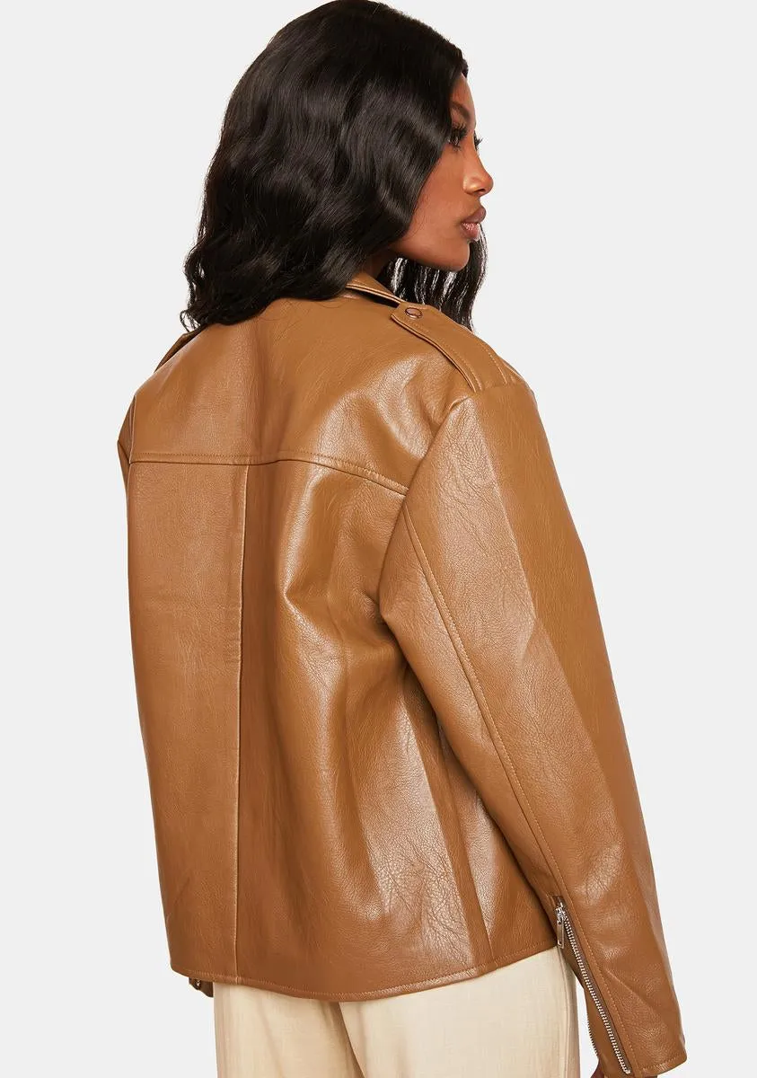 Caramel Midnight Rider Moto Jacket