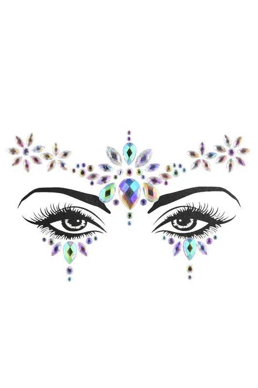 Carnival Queen Rhinestone Face Stickers