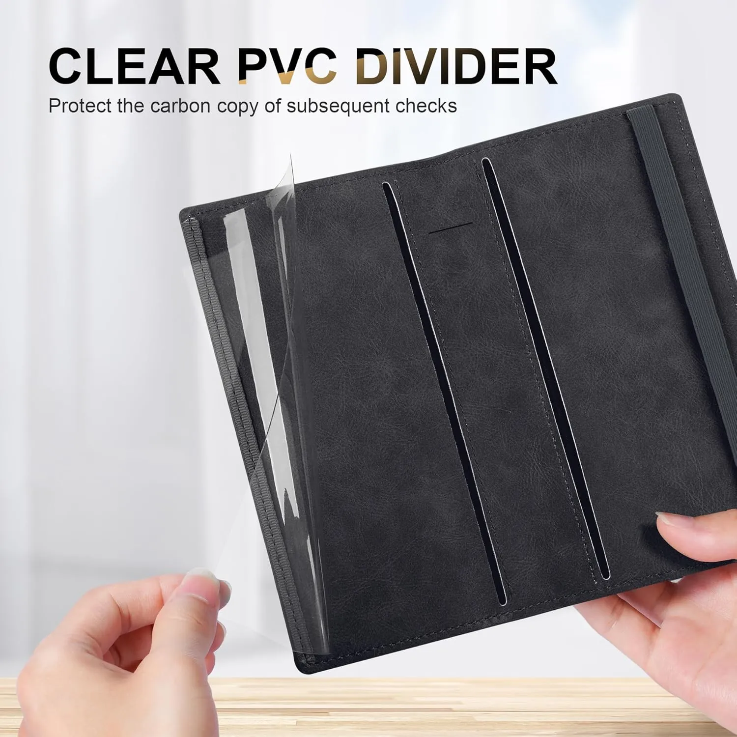 CASMONAL Checkbook Covers for Personal Checkbook Holder RFID Premium Vegan Leather Checkbook Cover for Duplicate Checks