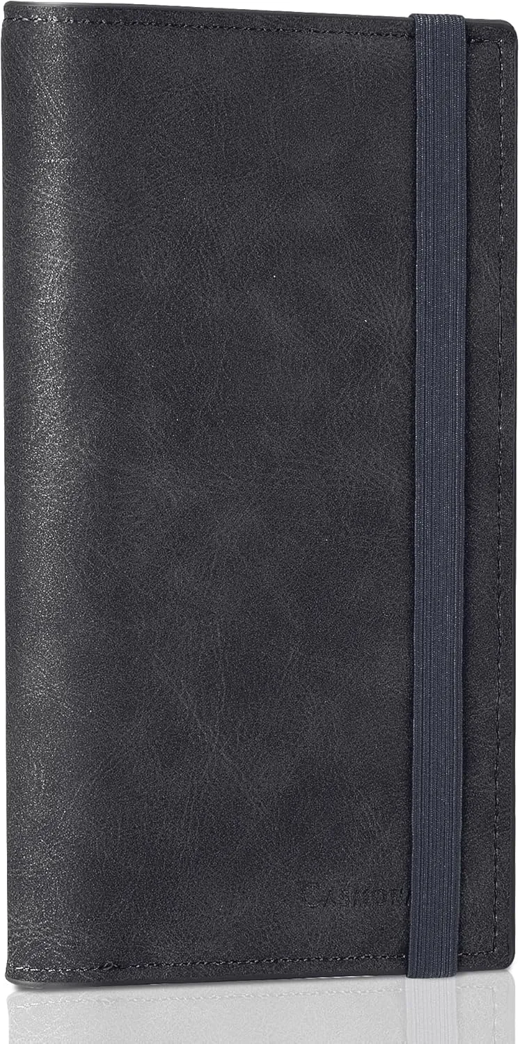 CASMONAL Checkbook Covers for Personal Checkbook Holder RFID Premium Vegan Leather Checkbook Cover for Duplicate Checks
