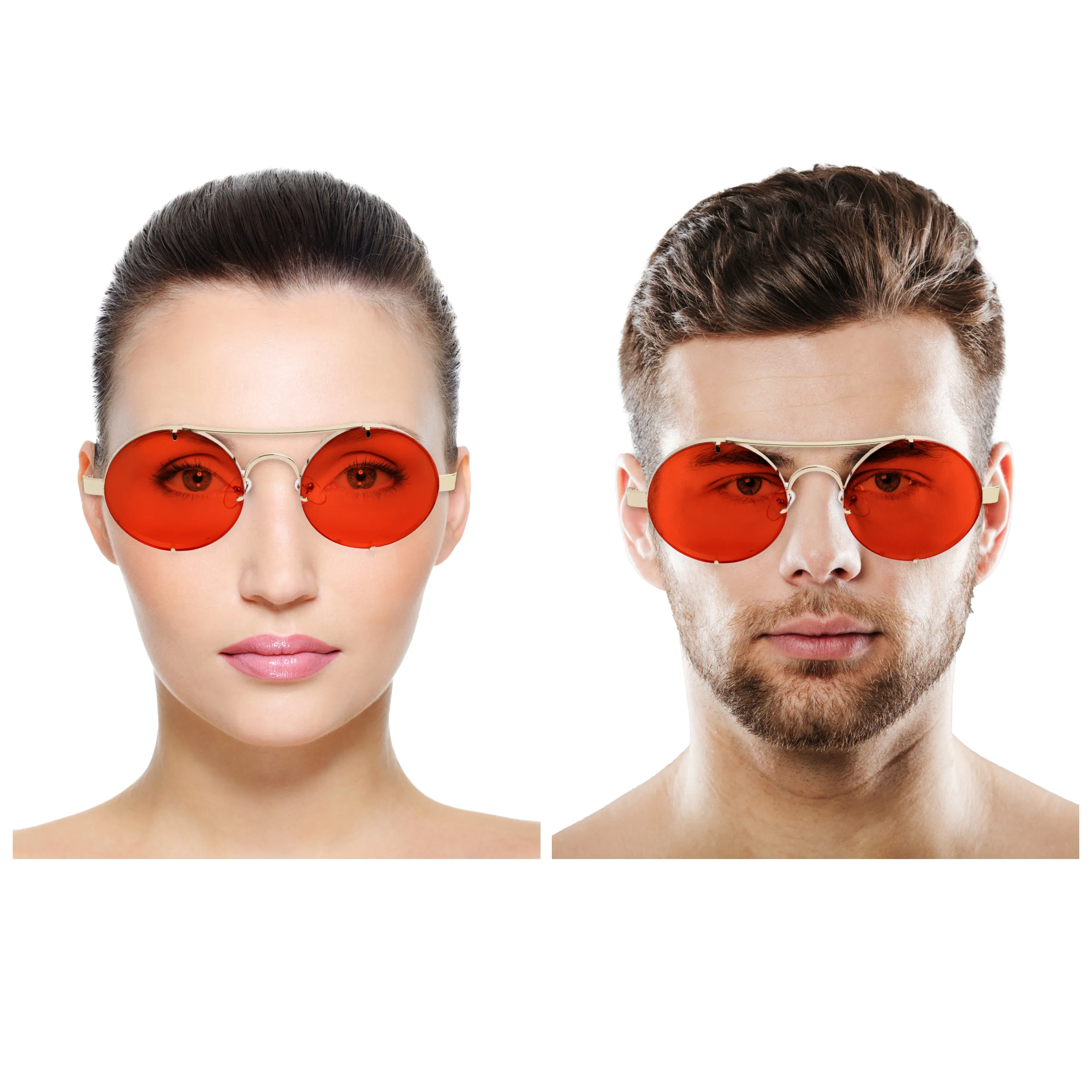 Chokore Retro Polarized Sunglasses (Red & Golden)