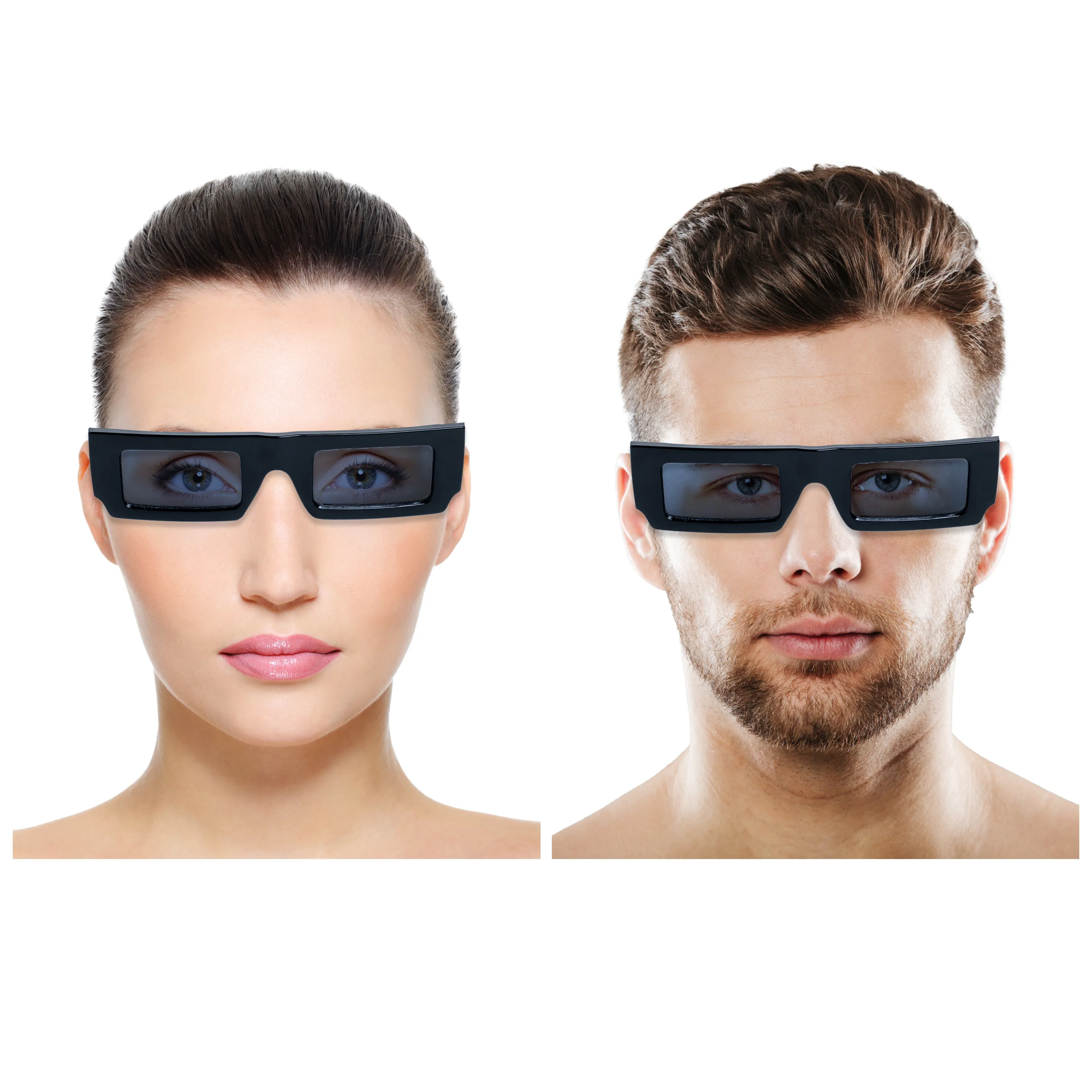 Chokore Thick Frame Rectangle Sunglasses (Black)