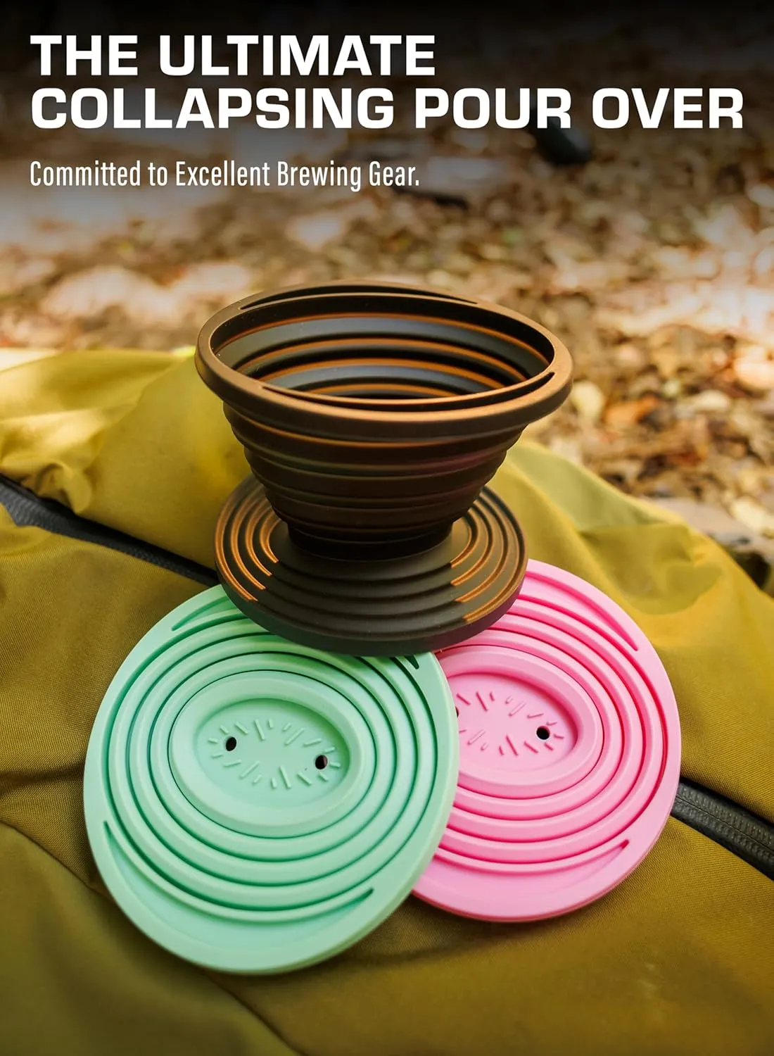 COLETTI Sierra Pour Over Coffee Dripper  Collapsible Pour Over Coffee Dripper  Includes Pack of Paper Filters [Black, Pack of 1]