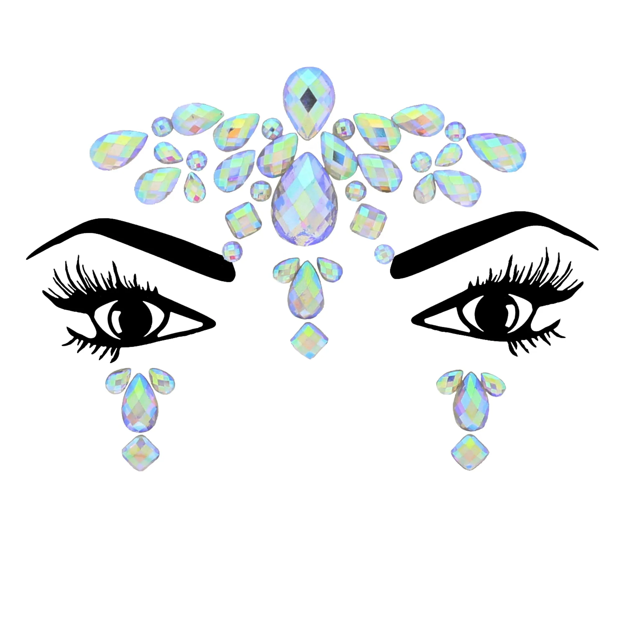 Crystal Stone Face Gems / Jewels - Style H