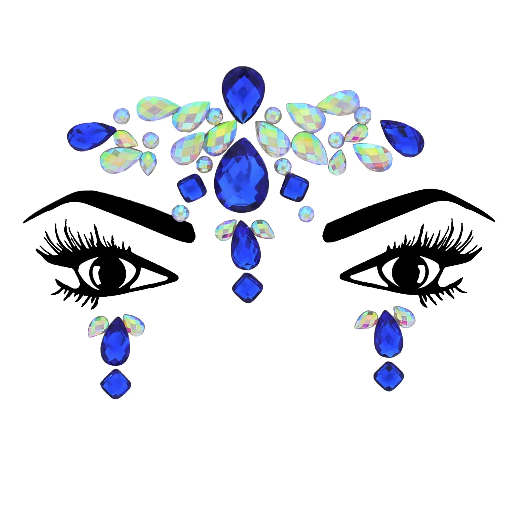 Crystal Stone Face Gems / Jewels - Style H
